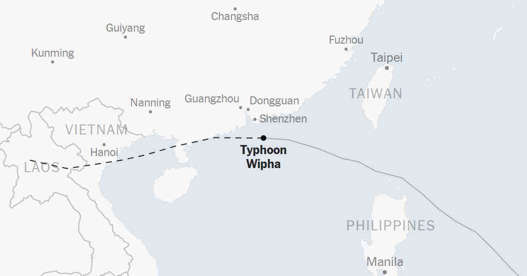 Mapa: Tracking Typhoon Wipha – The New York Times
