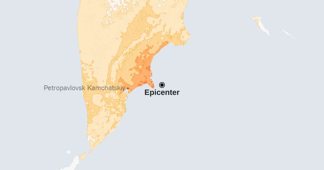 Mapas: el terremoto de 7.8-magnitud fuera de Rusia provoca un breve asesor de tsunami en Alaska