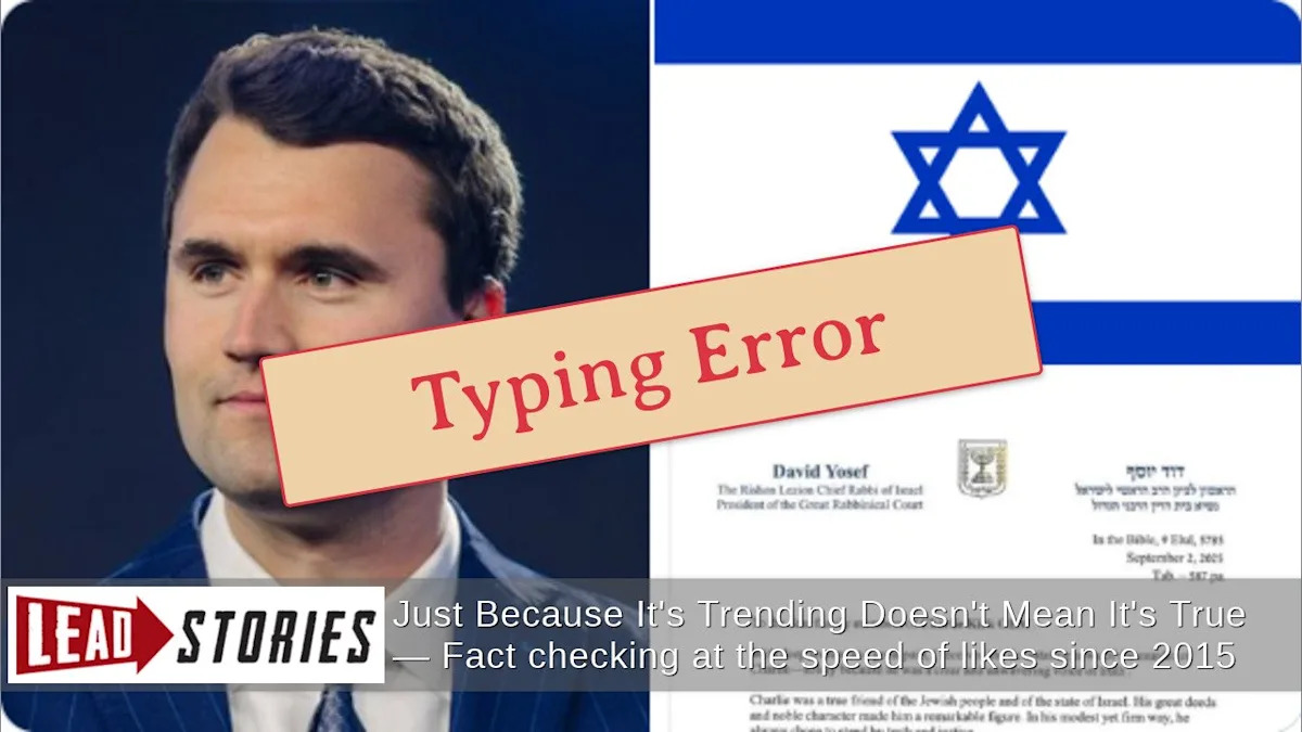 El rabino jefe de Israel no escribió una carta de condolencia a la familia Kirk el 2 de septiembre de 2025 – La carta fue escrita el 12 de septiembre de 2025