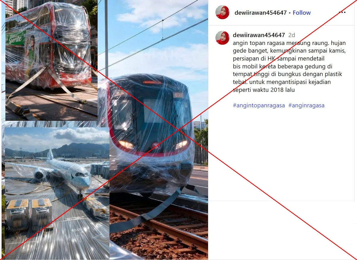 Imágenes generadas por IA tergiversadas como la preparación de Hong Kong para el súper tifón Ragasa