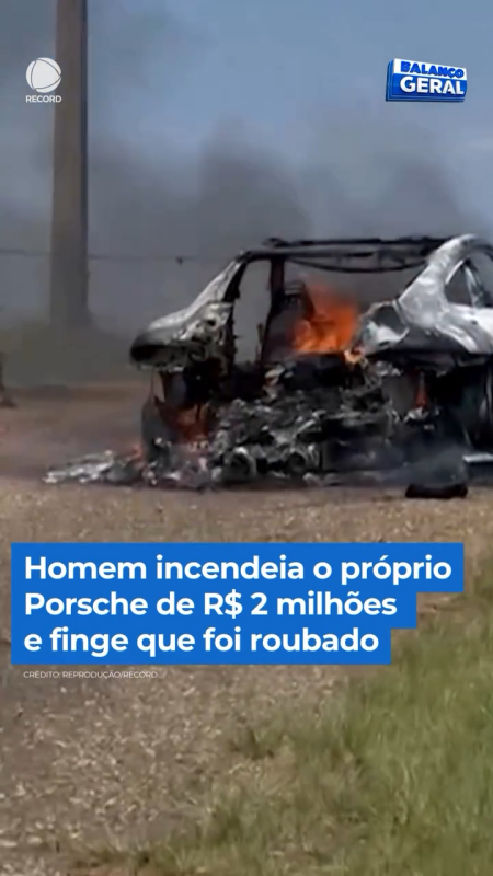 Propietario brasileño de Porsche bajo investigación por fraude de seguros tras presunto incendio provocado